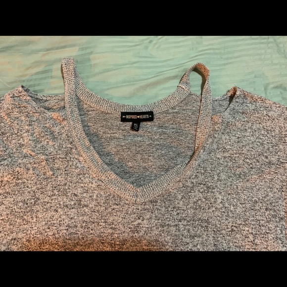 Inspired Hearts Cold Shoulder Sweater - Picture 3 of 5